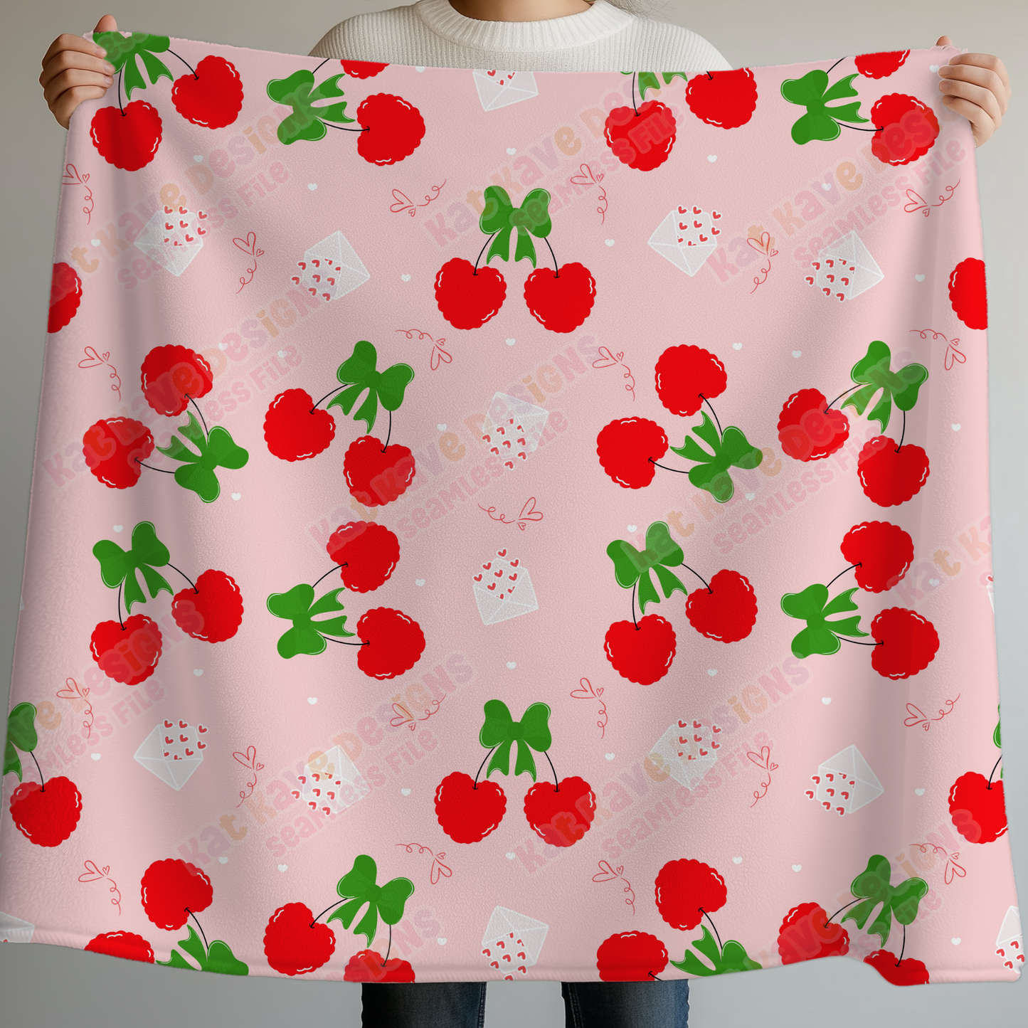 Pink Cherry Hearts Seamless File