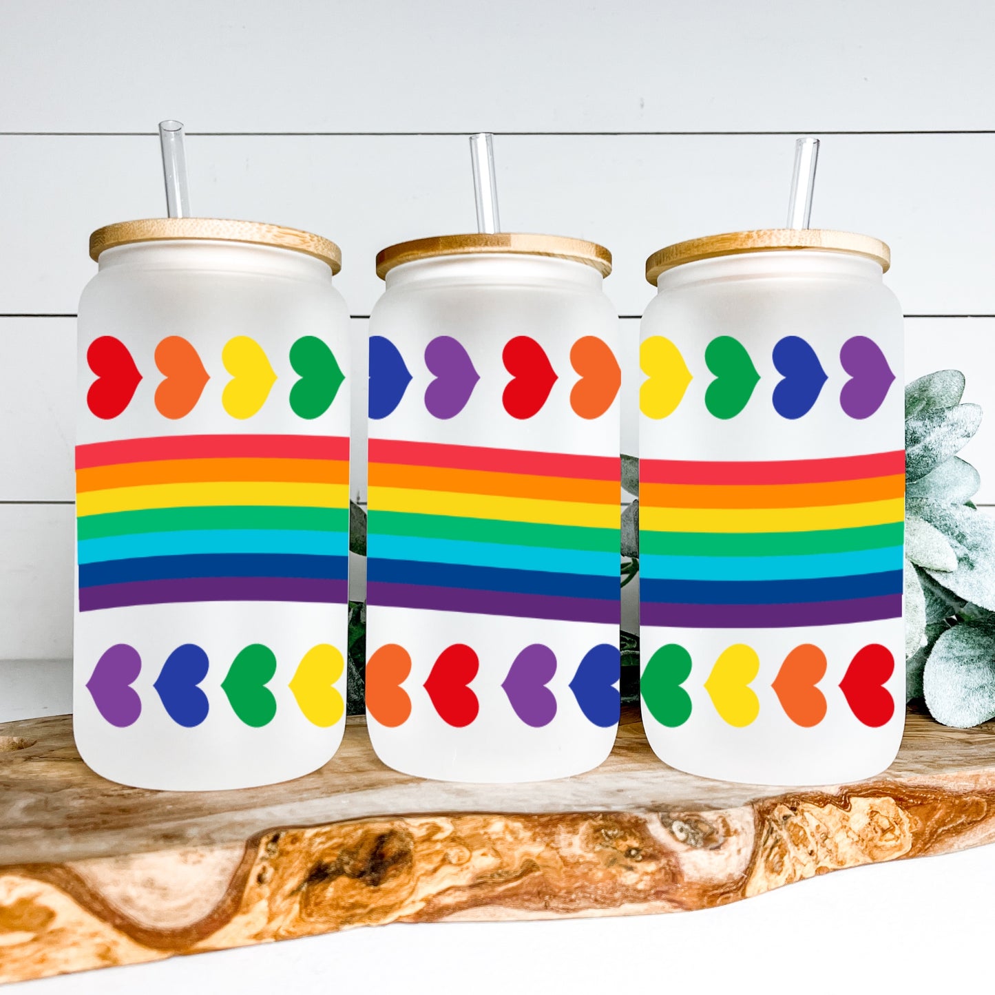Rainbow Hearts 16oz Wrap