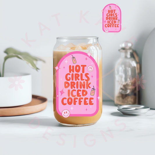 Hot Girls Drink Iced Coffee Decal