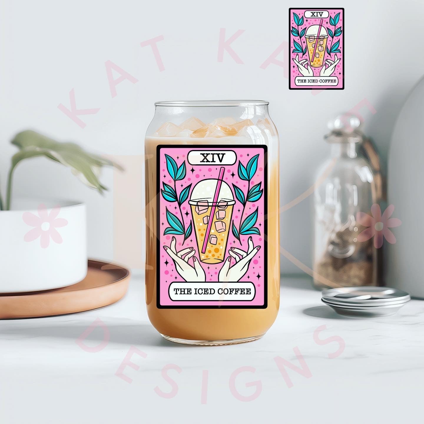 The Iced Coffee Tarot Card Decal