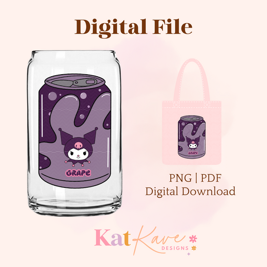 Kawaii Grape Soda Digital Files