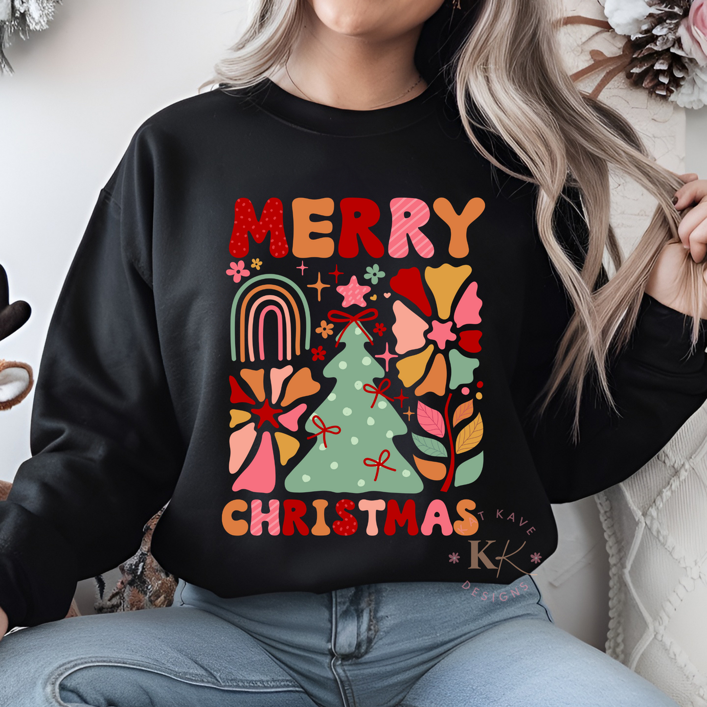 Retro Merry Christmas Adult DTF Transfer