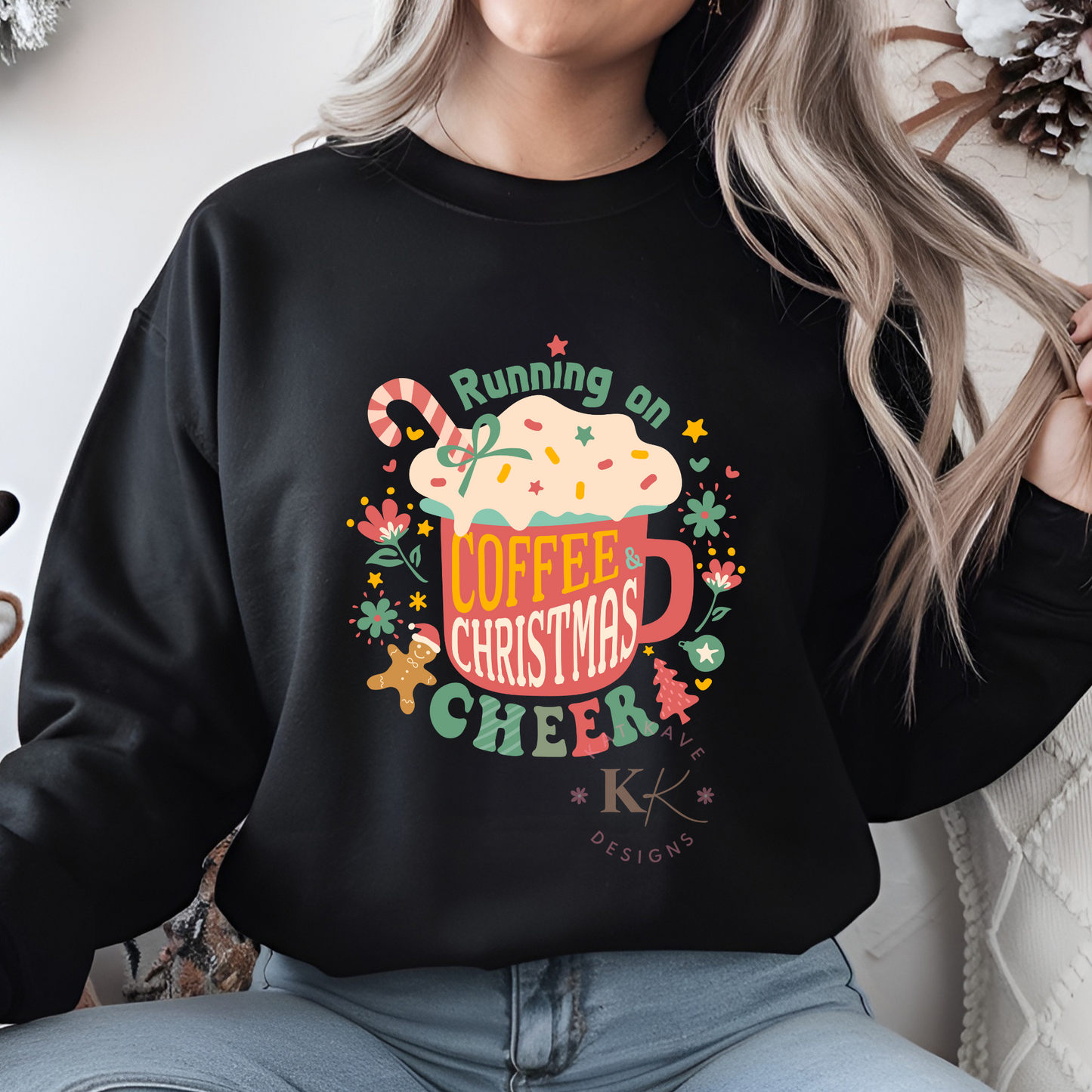 Running of Coffee & Christmas Cheer Adult DTF Transfer