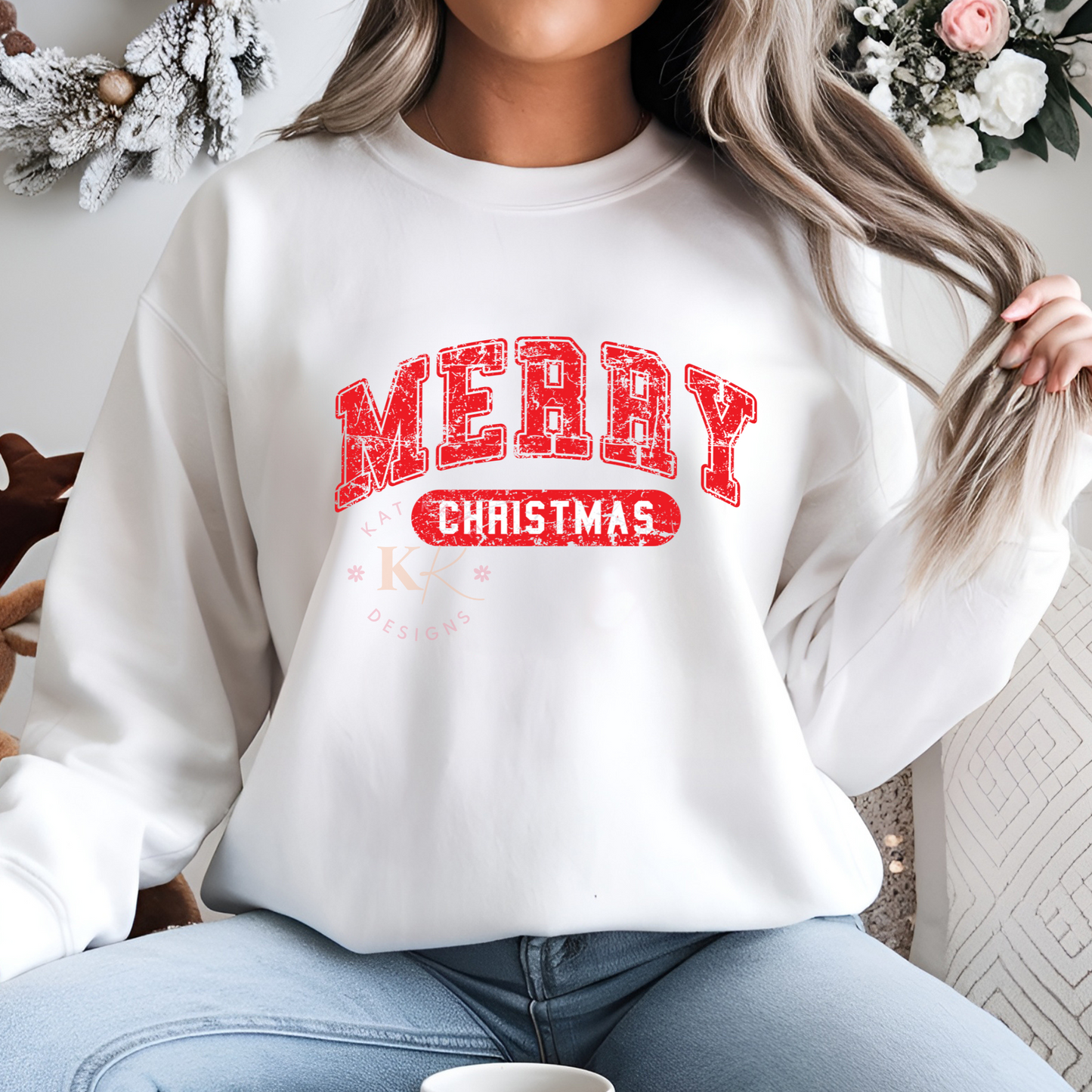 Distressed Merry Christmas Adult DTF Transfer