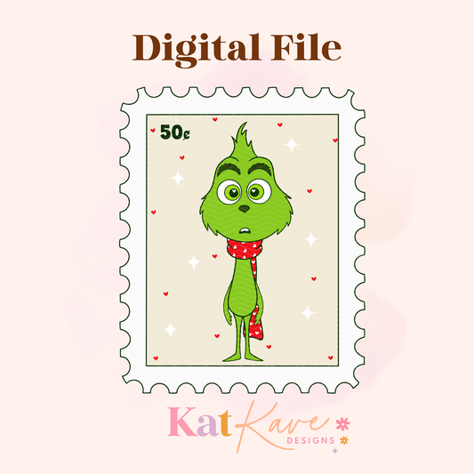 Christmas Monster Stamp Digital Download