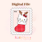 Kawaii Cat Reindeer Stamp Digital Download