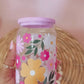 Summer Flowers 16oz Glass Can