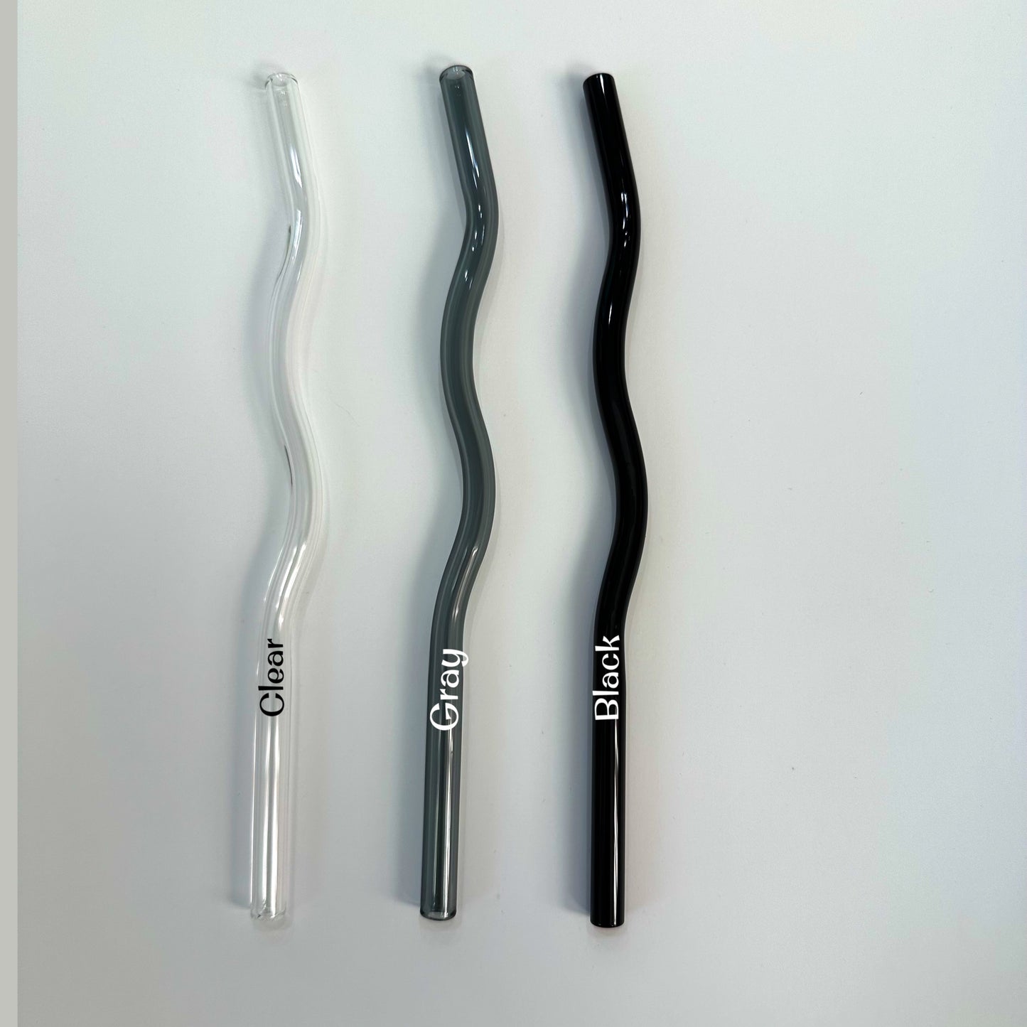 Wavy Reusable Glass Straws (Neutrals)